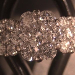 GIA Certified 14k White Gold Ring 19 Diamonds